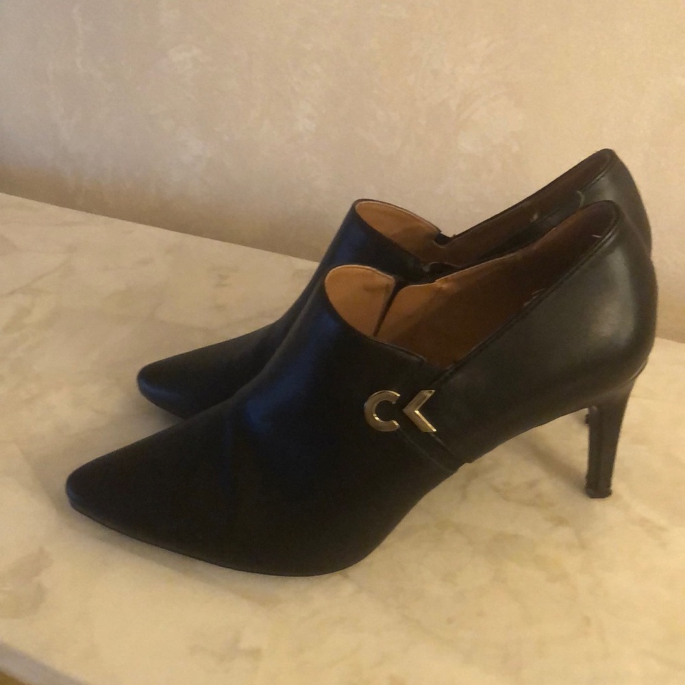 Size 10 black Calvin Klein booties w/ 3 inch heel